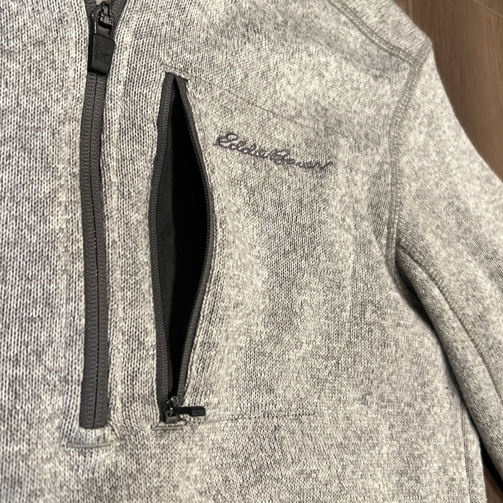 Eddie Bauer 1/2 Zip Sweater Pullover Gray Size Small Golf Athletic Fall - Picture 7 of 16